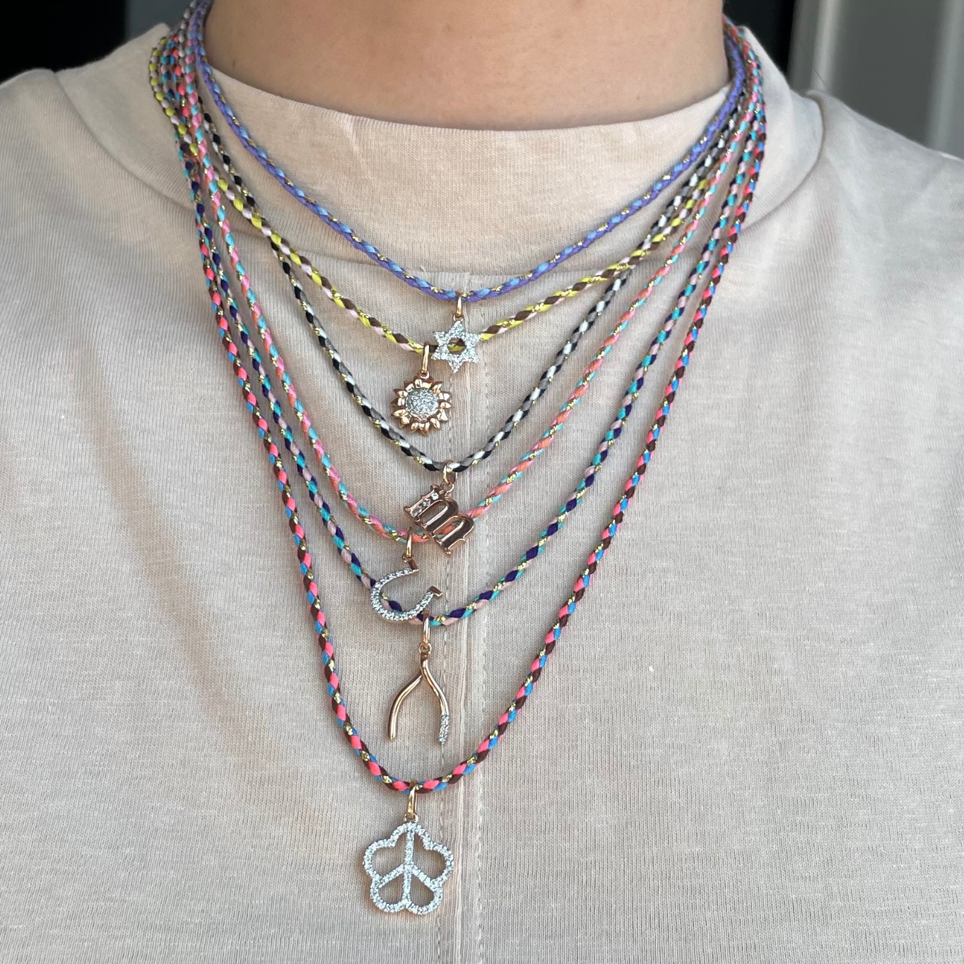 Diamond Peace Flower Pendant