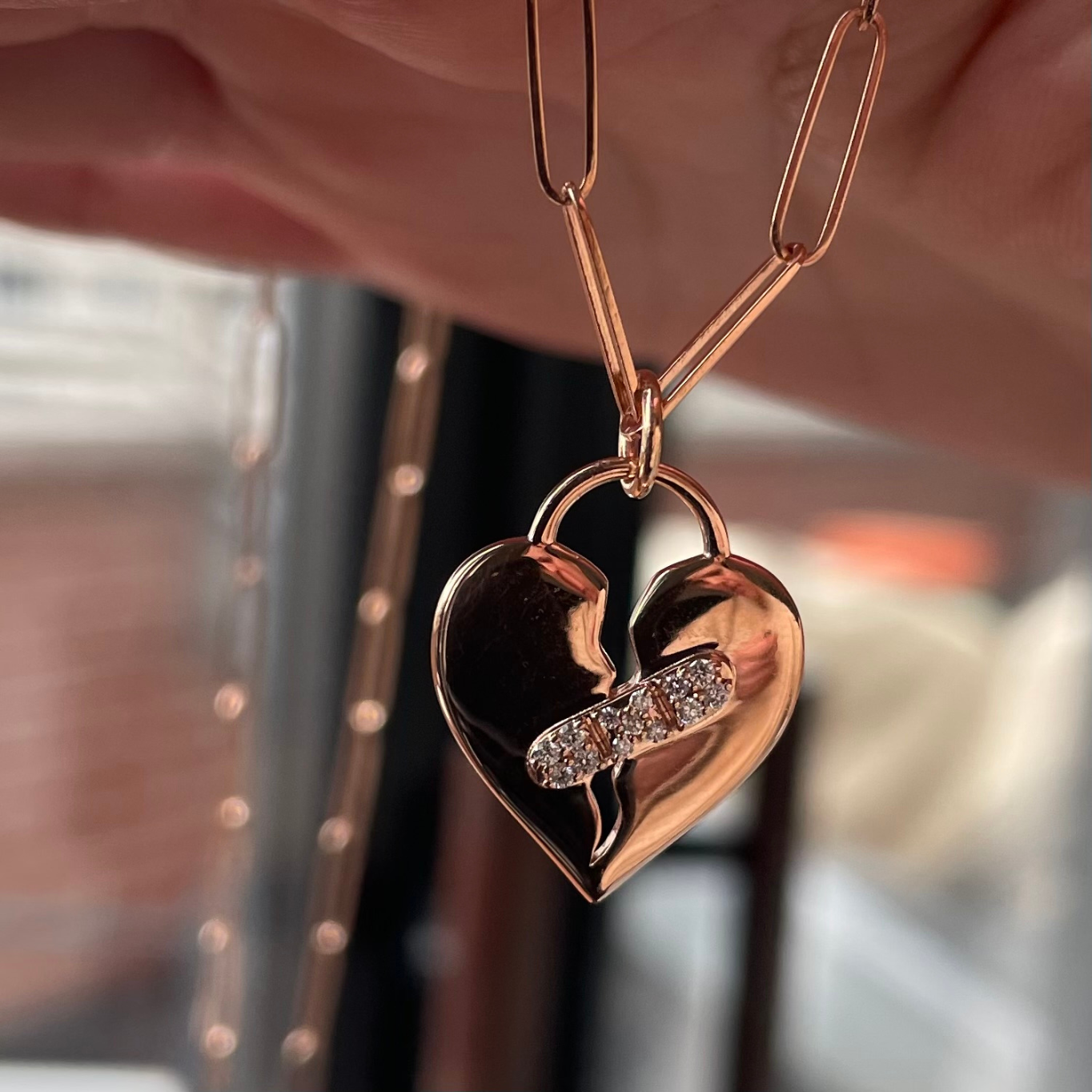 Medium Healing Heart Pendant with Diamonds