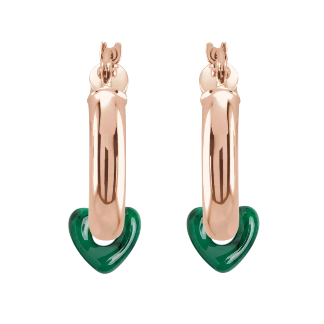 Resin Heart Hoop Earrings