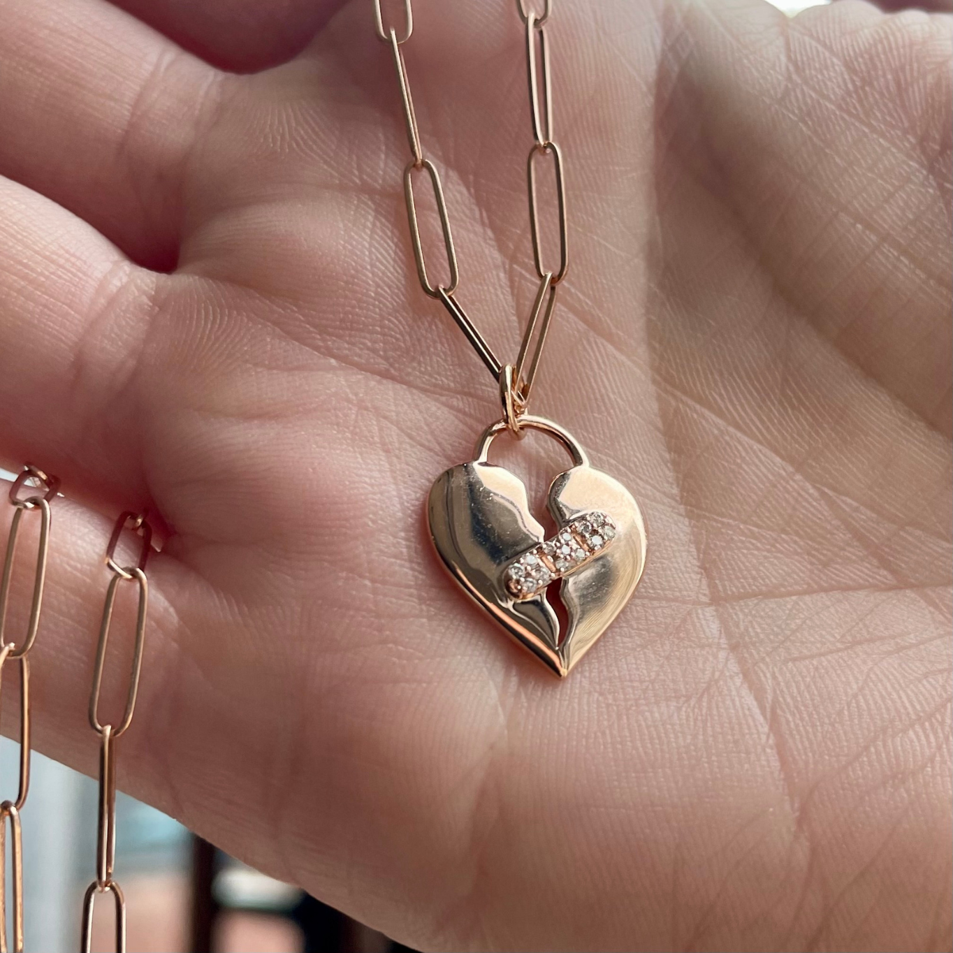 Medium Healing Heart Necklace with Diamonds