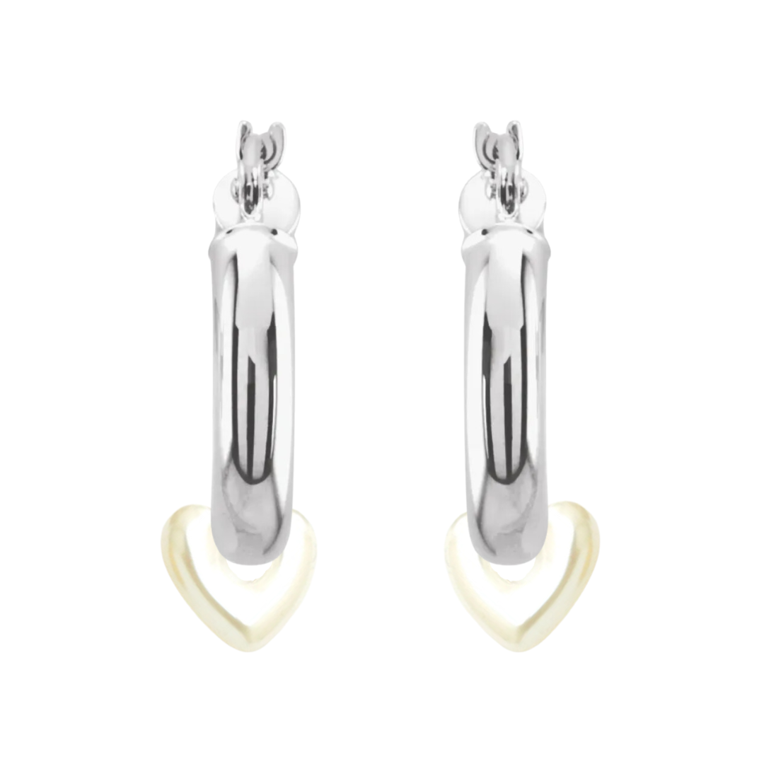 Resin Heart Hoop Earrings