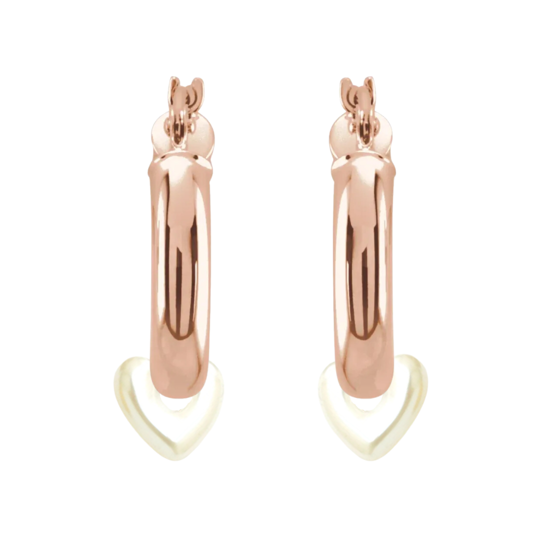 Resin Heart Hoop Earrings