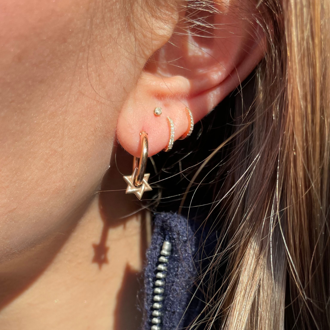 Star of David Hoop Charm