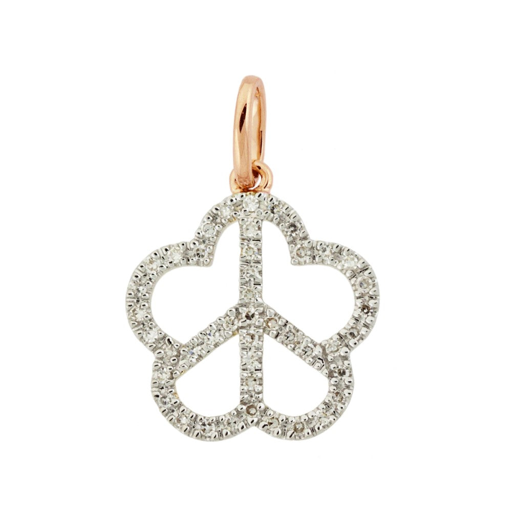 Diamond Peace Flower Pendant