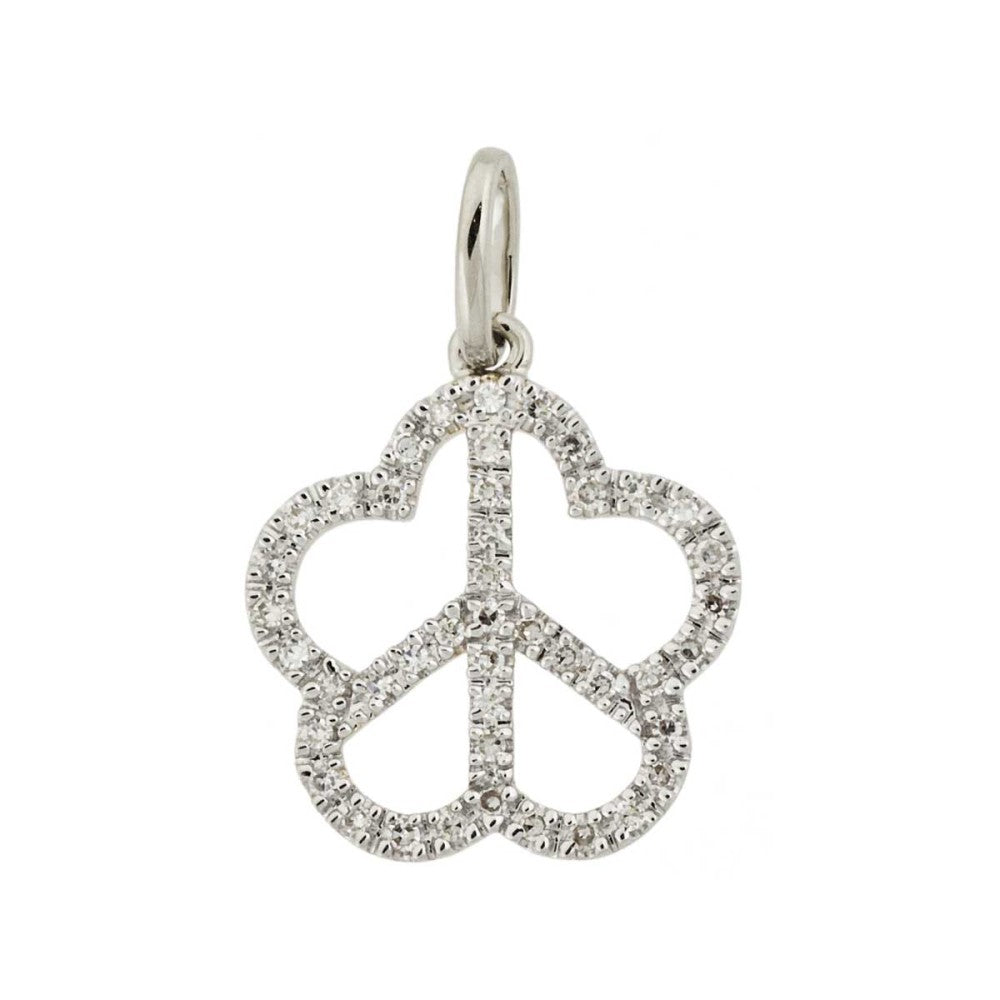 Diamond Peace Flower Pendant