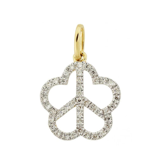 Diamond Peace Flower Pendant