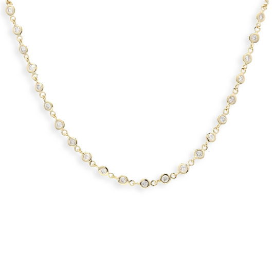 Diamond Bezel Tennis Necklace