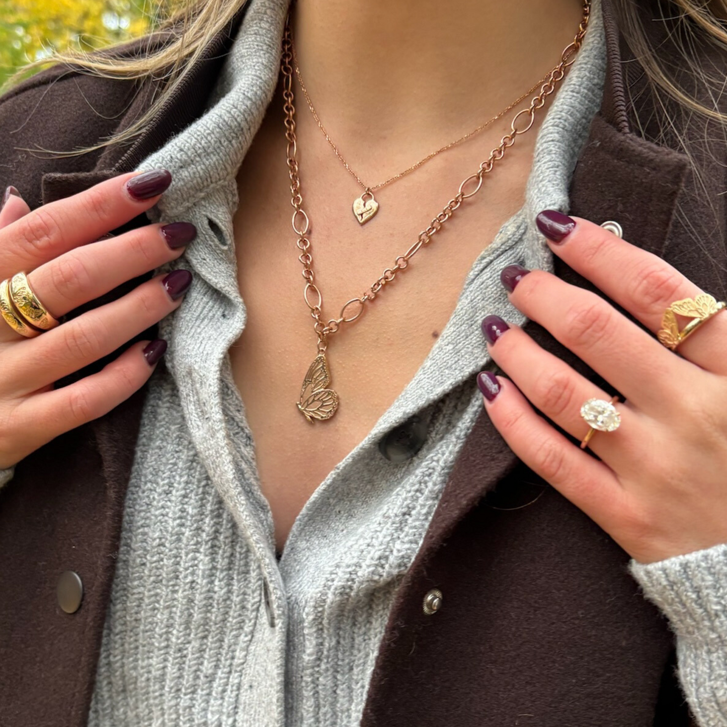 Mixed Rolo Chain with Oval Links
