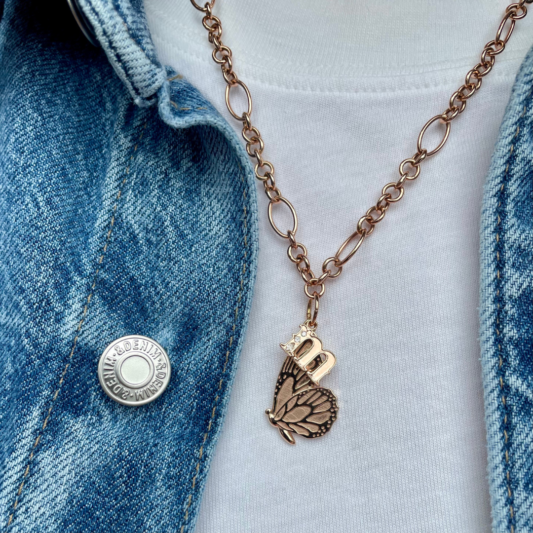 Initial Pendant with Diamonds