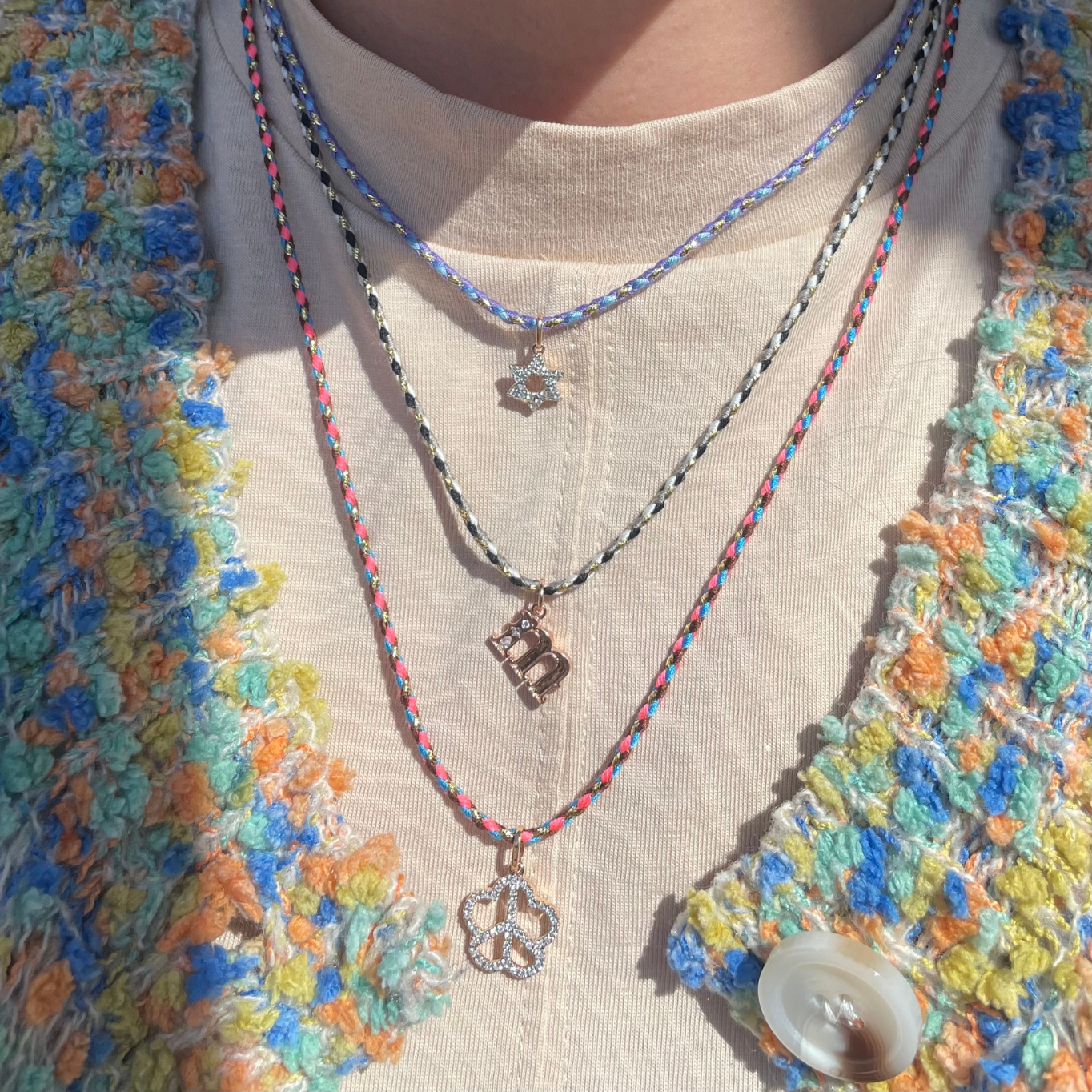 Diamond Peace Flower Pendant