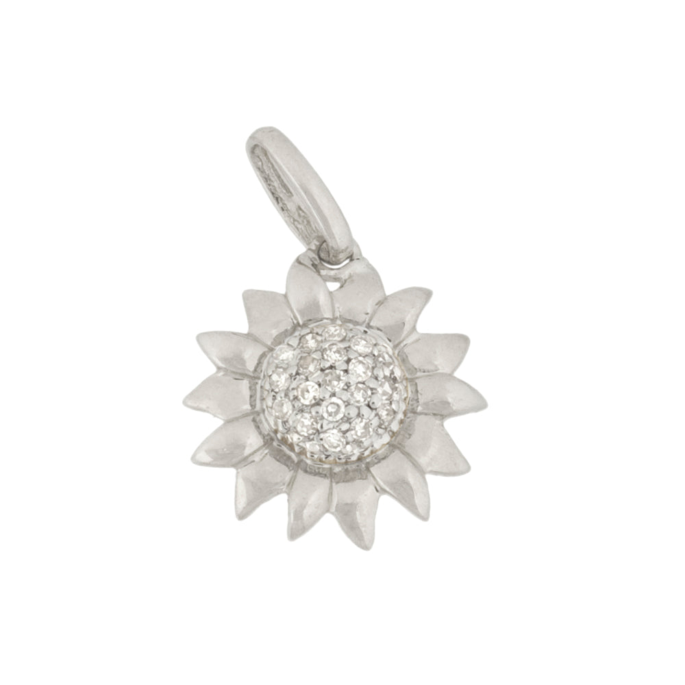 Sunflower Pendant with Diamonds