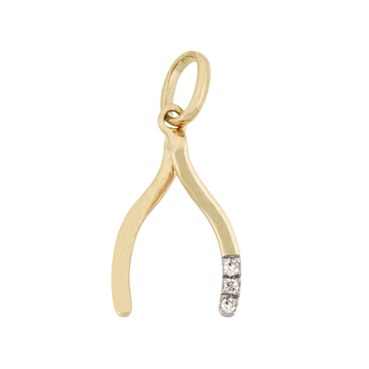 Wishbone Pendant with Diamonds