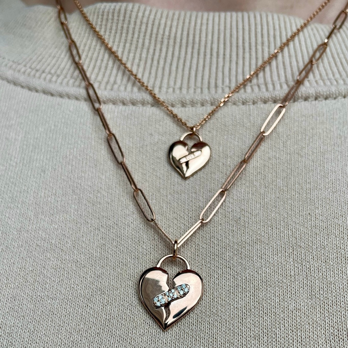 Medium Healing Heart Necklace with Diamonds