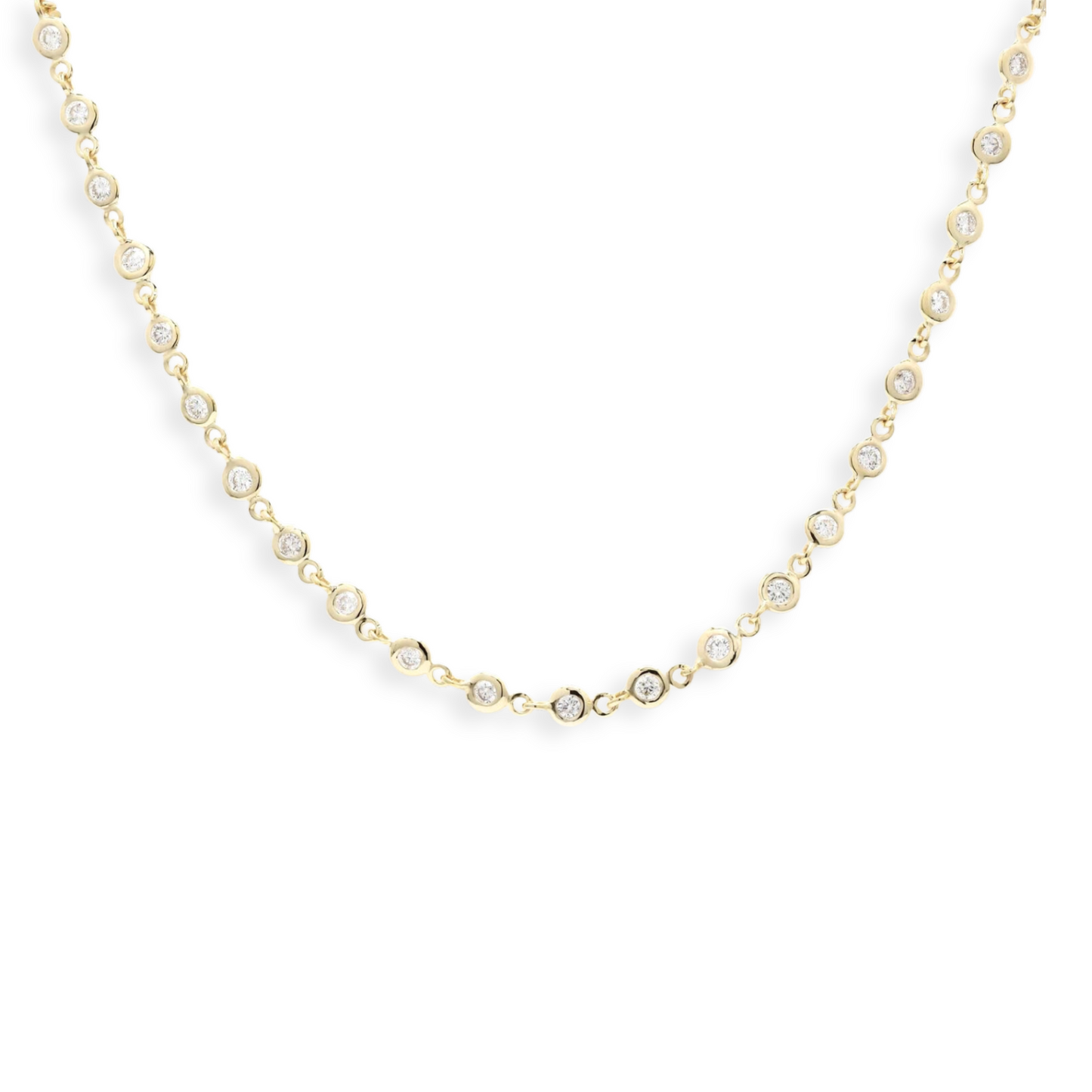 Diamond Bezel Tennis Necklace