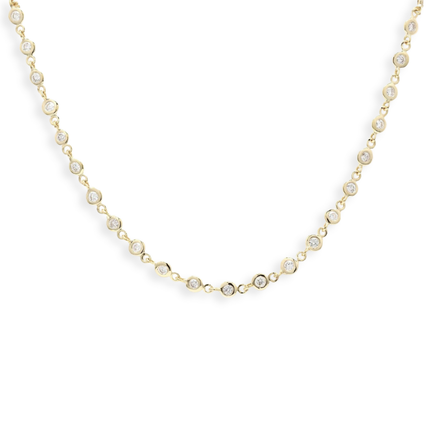 Diamond Bezel Tennis Necklace